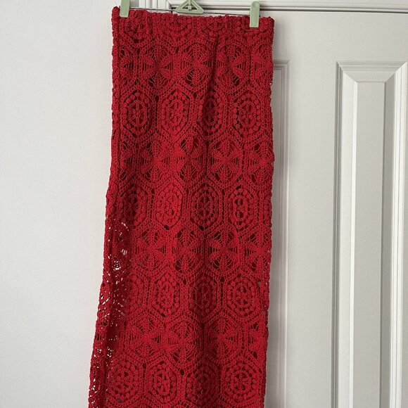 NY&Co Red Crochet Skirt - Picture 2 of 6